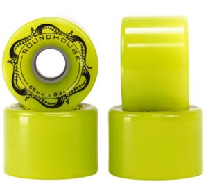 Carver Roundhouse Slicks 65mm X 83a Green Glow Wheels