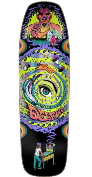 Santa Cruz Delfino Pinball Vision 9.14 Skateboard Deck