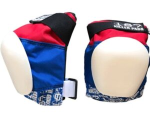 187 Pro Knee Pads Red, Blue w White Caps