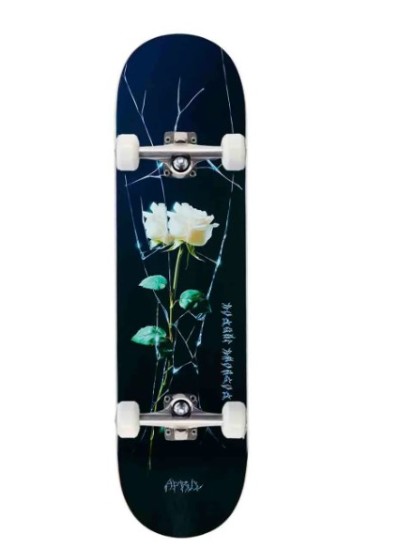 April Dashawn Jordan Cracked Rose 8.25 Skateboard Complete