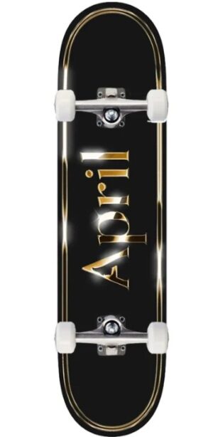 April Golden Black OG Logo 8.5 Skateboard Complete
