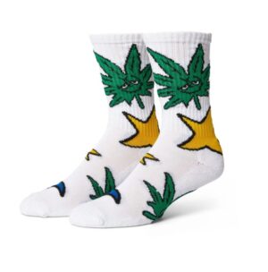 HUF Green Buddy Star Sign White Socks