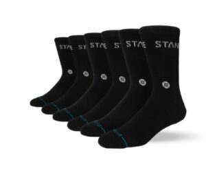 Stance Origin Black Crew Socks - 6 Pack