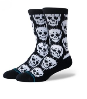 Stance Static Skull Black Crew Socks