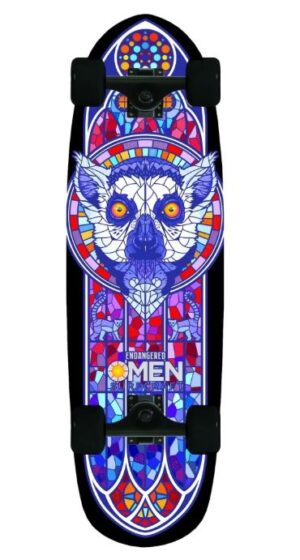 Omen Endangered Lemur 33 Longboard Skateboard Complete