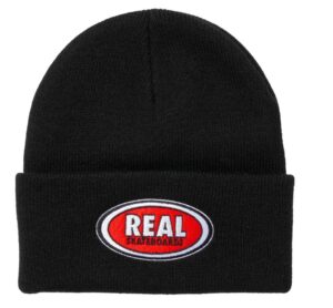 Real Oval Black/Red/White Cuff Beanie