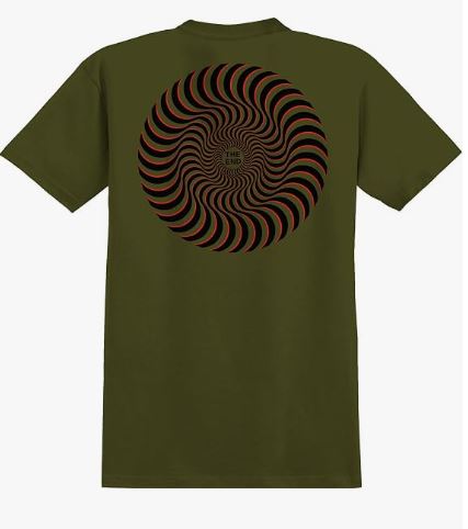 Spitfire Classic Swirl Overlay Military Green/Black/Red Tee