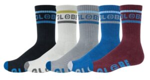 Globe Tilt Assorted Crew Socks - 5 Pack