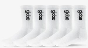 Globe Vert Logo Hi White Crew Socks - 5 Pack