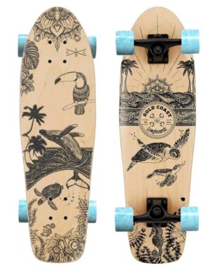 Gold Coast Longboards Majestic Blue Swirl Cruiser Skateboard Complete