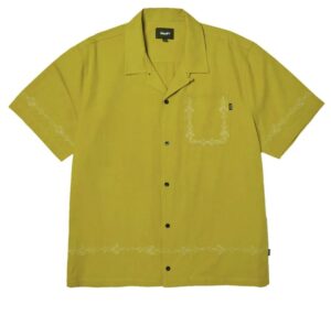 HUF Pinstripe Embroidered Avocado Resort Shirt