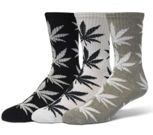 HUF Plantlife White/Black/Heather Crew Socks - 3 Pack